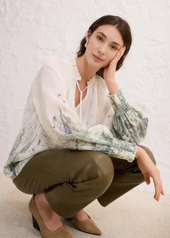 Blouse met zijde, bonprix