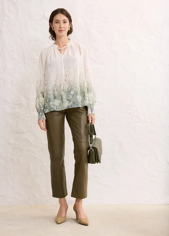 Blouse met zijde, bonprix