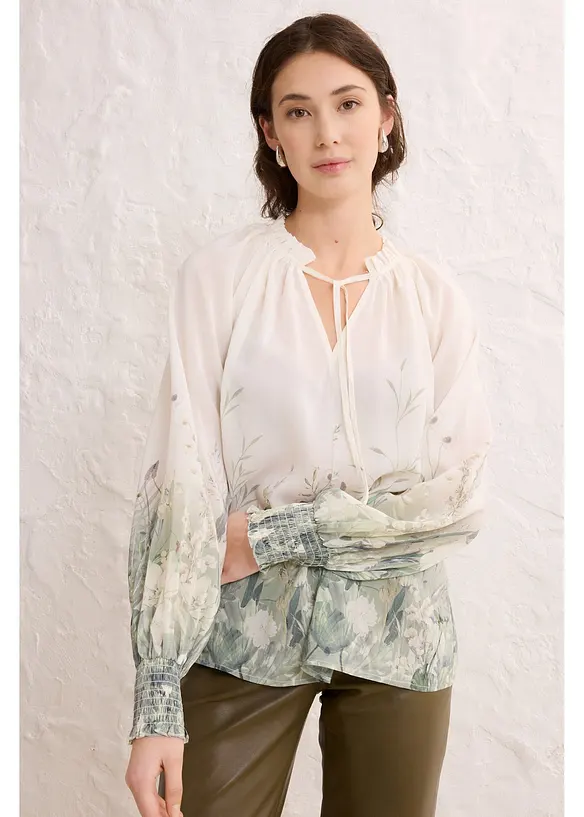 Blouse met zijde, bonprix