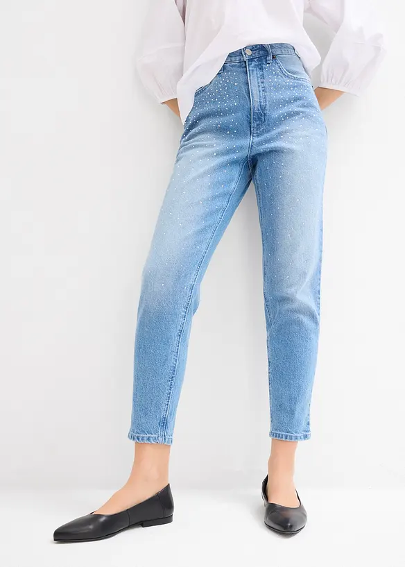 High waist Mom jeans, cropped, bonprix
