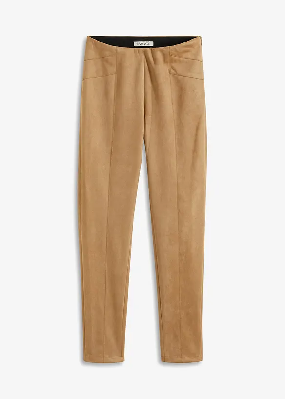 Imitatieleren broek met comfortabele band, bonprix
