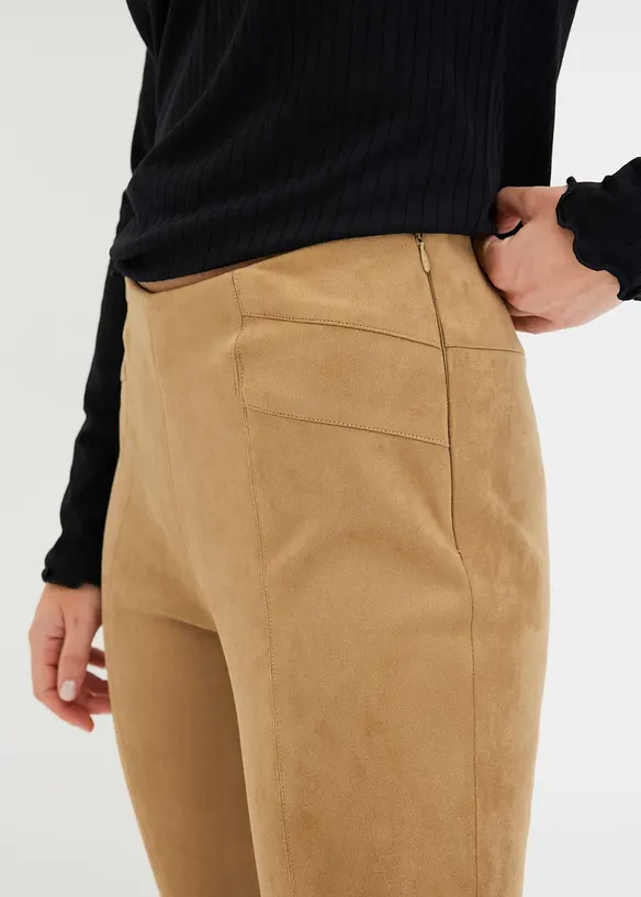 Imitatieleren broek met comfortabele band, bonprix