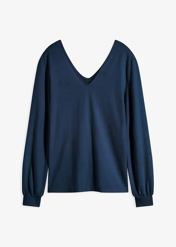 Knus fleece shirt met parels, bonprix
