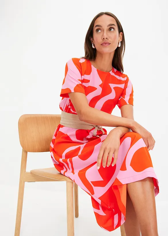 Gedessineerde midi jurk, bonprix