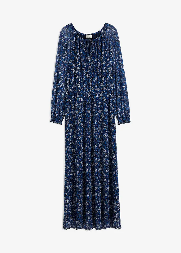 Gebloemde maxi jurk van mesh, bonprix
