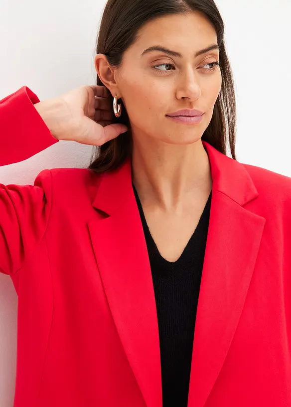 Lange blazer met V-hals, lange mouw, bonprix