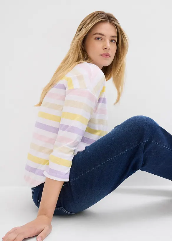 Slub shirt van biologisch katoen, 3/4 mouwen, bonprix