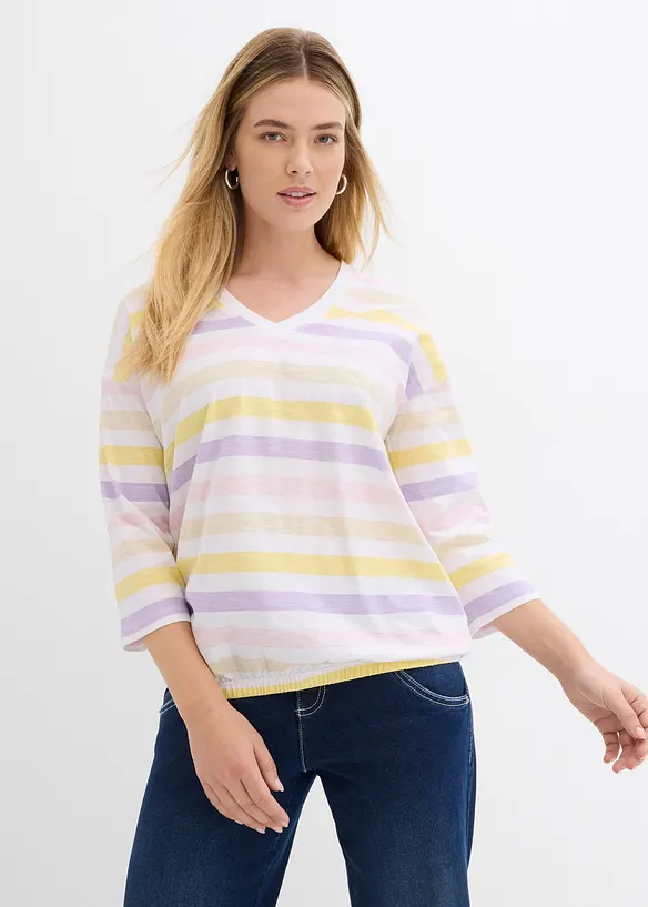 Slub shirt van biologisch katoen, 3/4 mouwen, bonprix