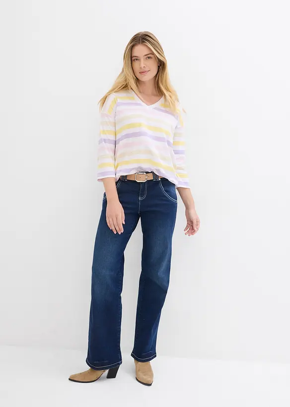 Slub shirt van biologisch katoen, 3/4 mouwen, bonprix