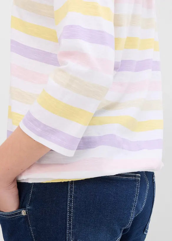 Slub shirt van biologisch katoen, 3/4 mouwen, bonprix