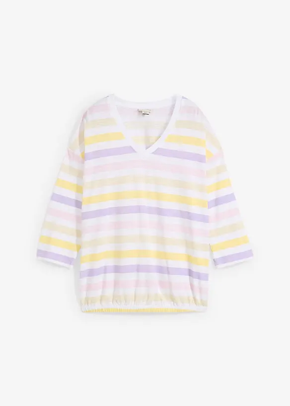 Slub shirt van biologisch katoen, 3/4 mouwen, bonprix