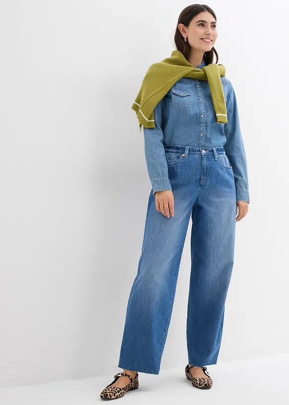 Baggy jeans, mid waist, soft, bonprix