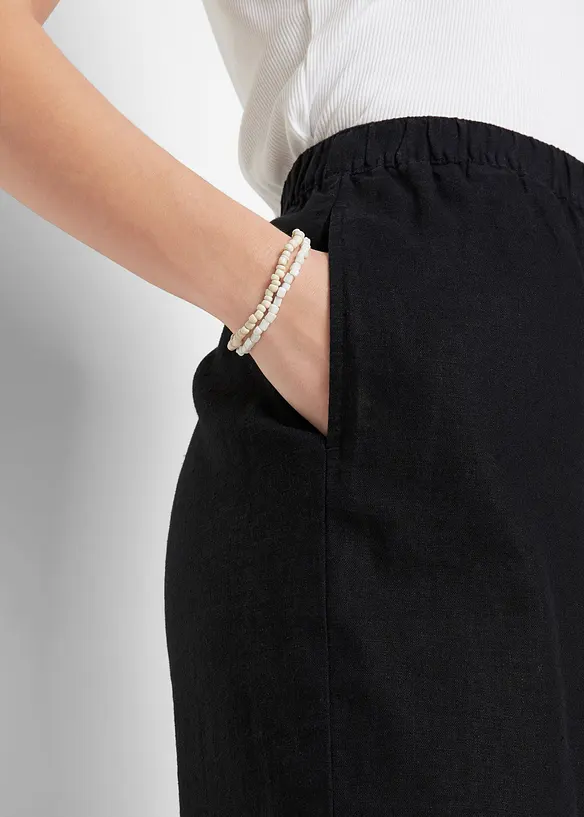 Bermuda met linnen en high waist comfortband, bonprix