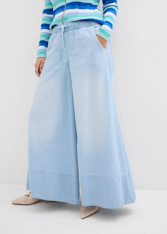Wide leg jeans, mid waist, comfortabele tailleband, bonprix