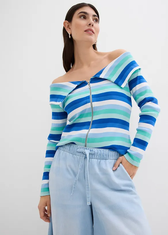 Wide leg jeans, mid waist, comfortabele tailleband, bonprix