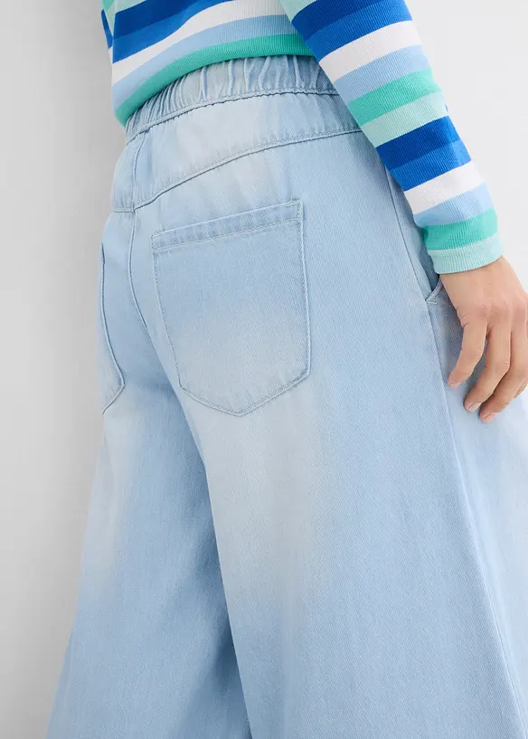 Wide leg jeans, mid waist, comfortabele tailleband, bonprix
