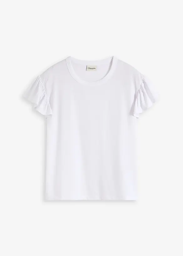 Shirt met volants op de mouwen, bonprix