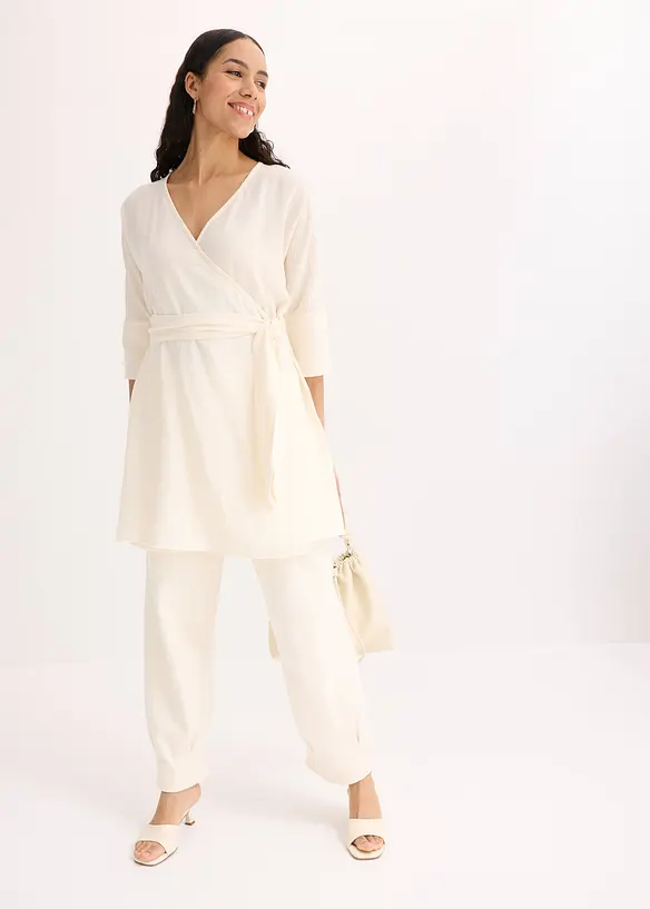 Mini jurk met riem in wikkellook, bonprix
