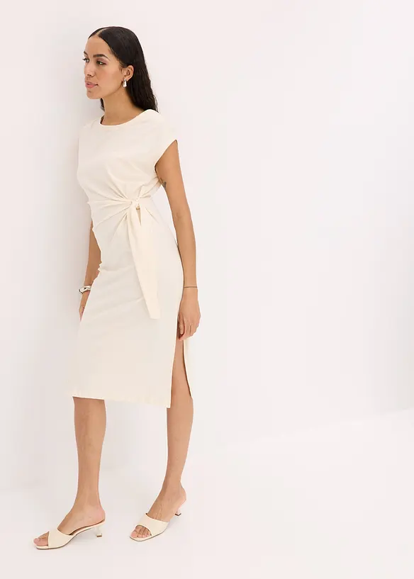 Jerseyjurk van elastische katoenmix met knopen, bonprix