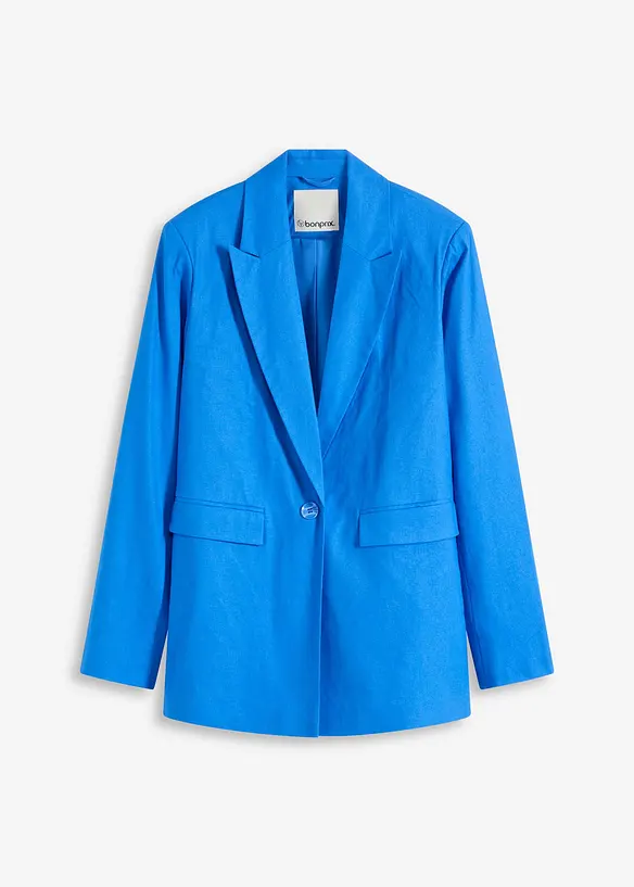 Casual linnen blazer met brede revers, bonprix