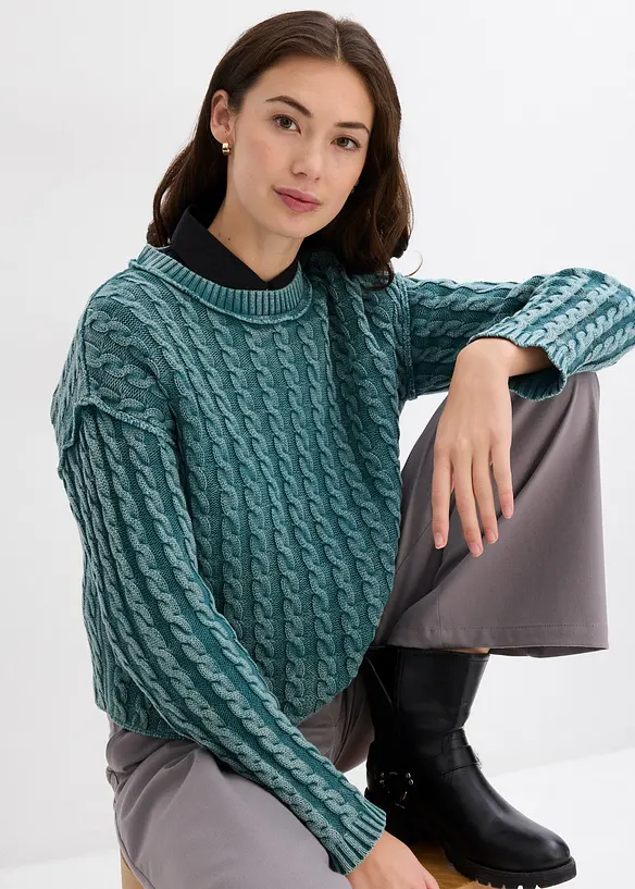 Oversized trui van puur katoen, bonprix