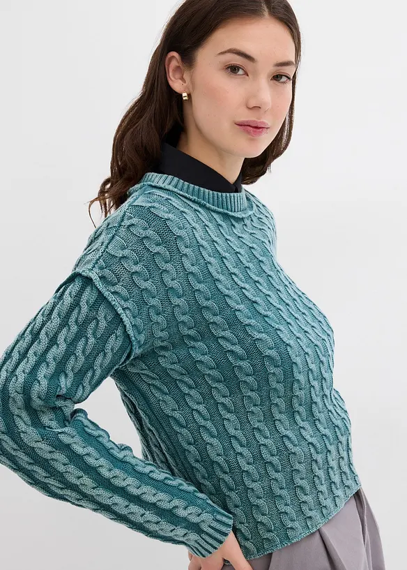 Oversized trui van puur katoen, bonprix