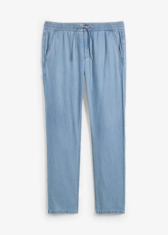 Instapjeans met linnen regular fit, straight, bonprix