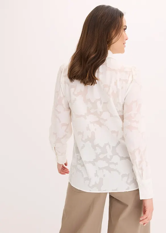 Blouse van jaquard chiffon, bonprix