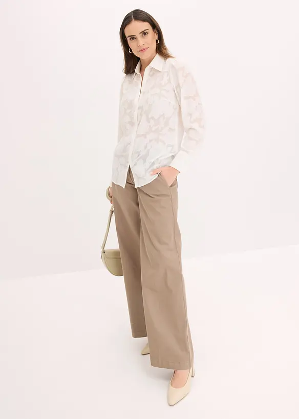 Blouse van jaquard chiffon, bonprix