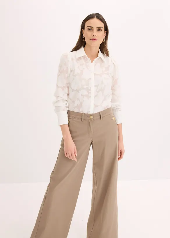Blouse van jaquard chiffon, bonprix