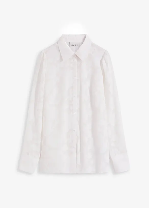 Blouse van jaquard chiffon, bonprix