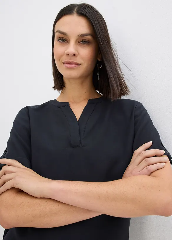 Blouse met korte mouwen van een soepele viscosemix, bonprix