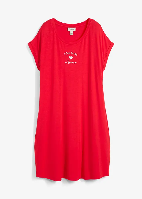 Jersey jurk met borduursel van een vicose-elastanmix, bonprix