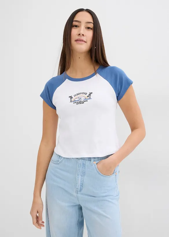 T-shirt met raglan mouwen, bonprix
