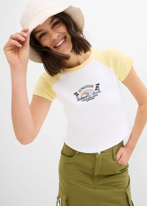 T-shirt met raglan mouwen, bonprix