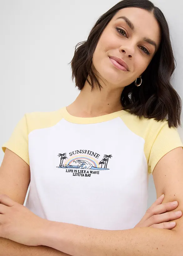 T-shirt met raglan mouwen, bonprix