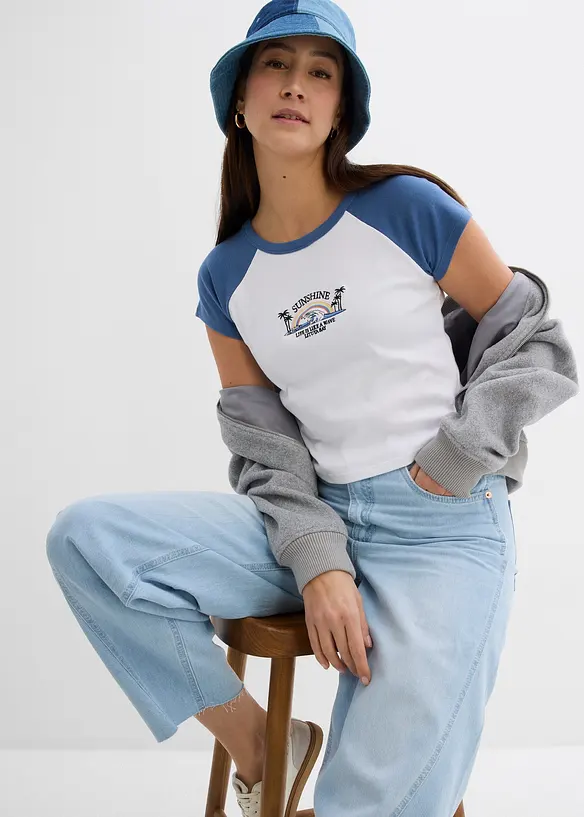 T-shirt met raglan mouwen, bonprix