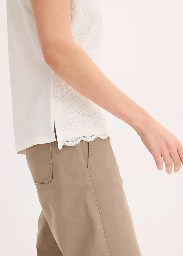 Poloshirt met kant, bonprix
