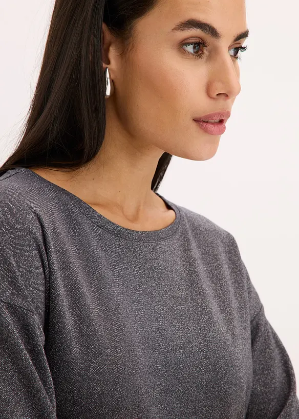 Shirt met viscose en glanzende print, bonprix