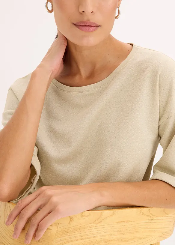 Shirt met viscose en glanzende print, bonprix