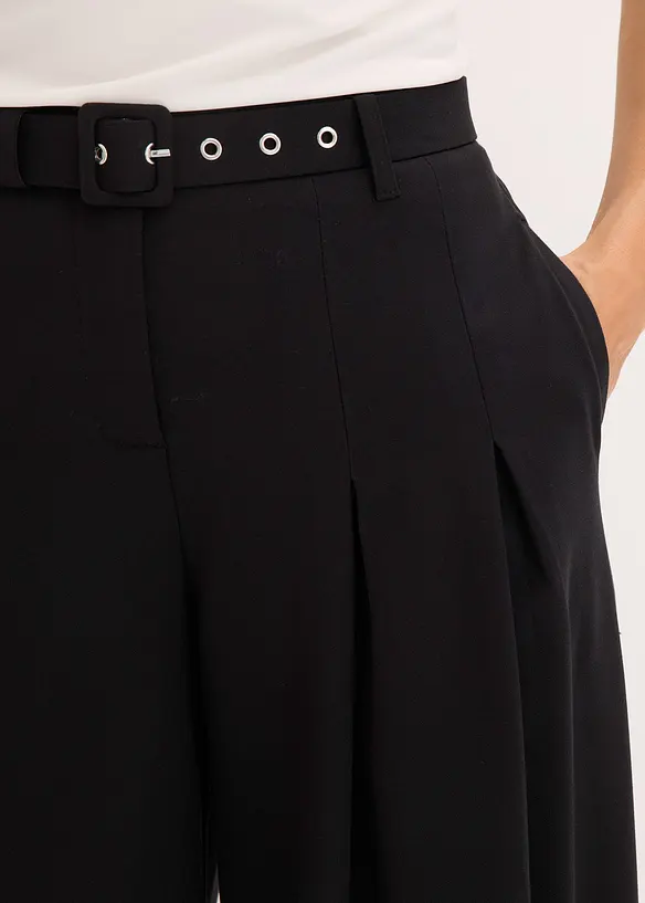 Bandplooibroek met riem (2-dlg. set), bonprix