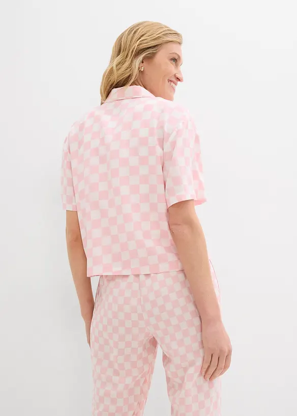 Geruite blouse met korte mouwen, bonprix