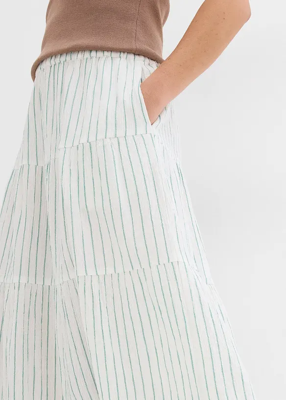 Gestreepte maxi rok van puur katoen, bonprix