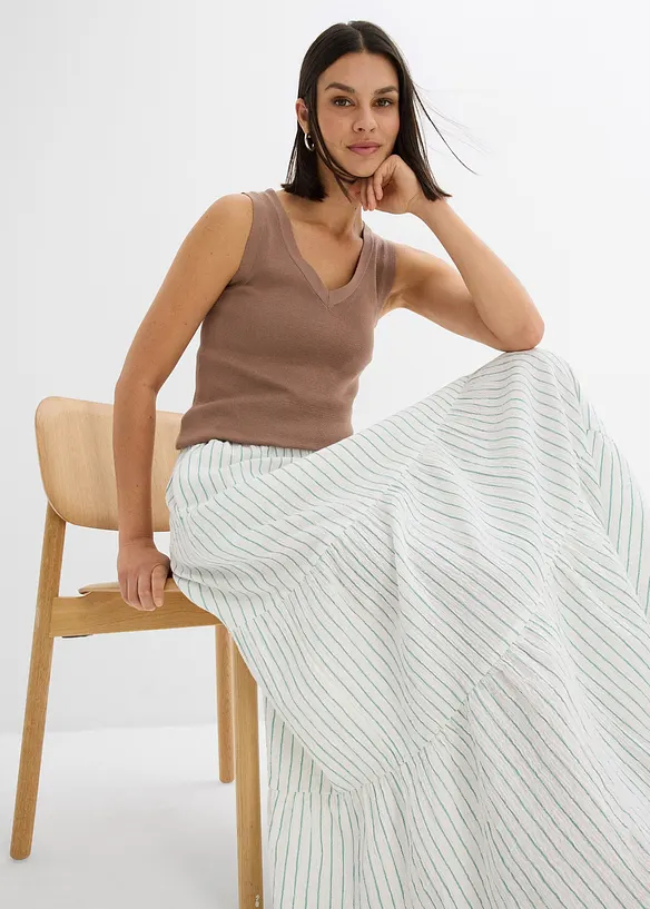 Gestreepte maxi rok van puur katoen, bonprix