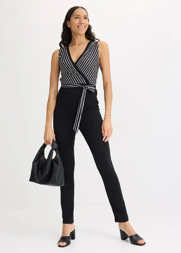 Gestreepte jersey jumpsuit, bonprix