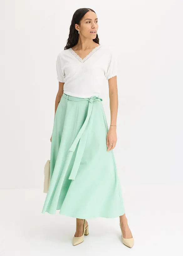 Maxi rok met satijnglans, bonprix