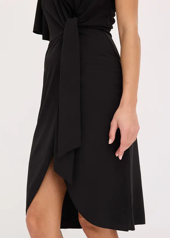 One-shoulder jurk met plooien, bonprix