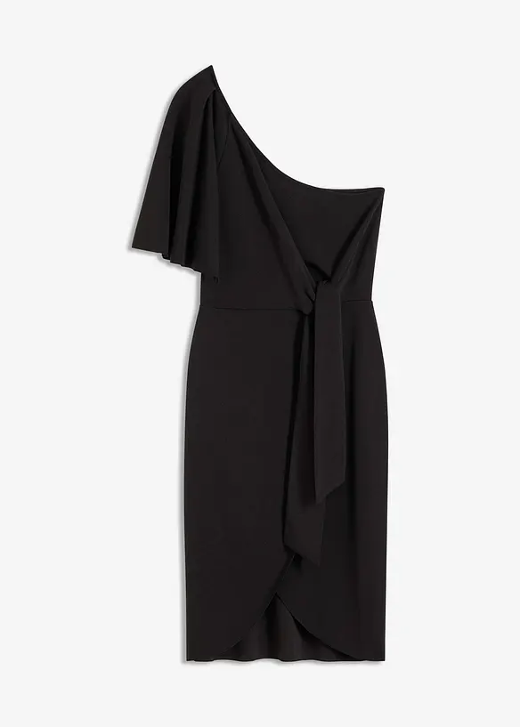 One-shoulder jurk met plooien, bonprix