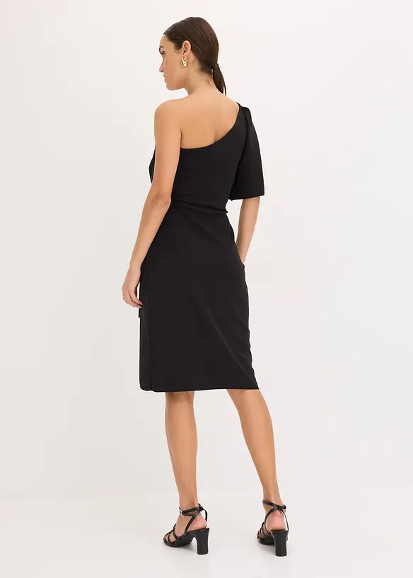 One-shoulder jurk met plooien, bonprix