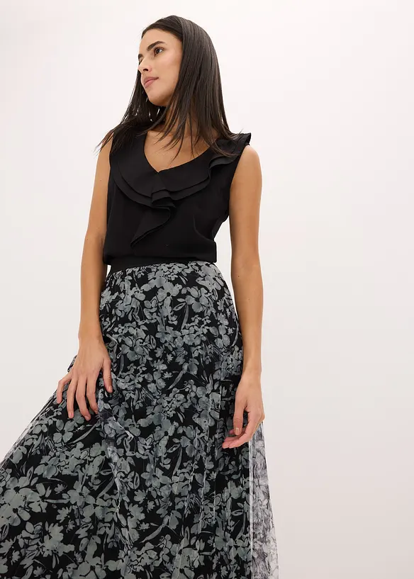Plissé rok van jersey mesh, bonprix